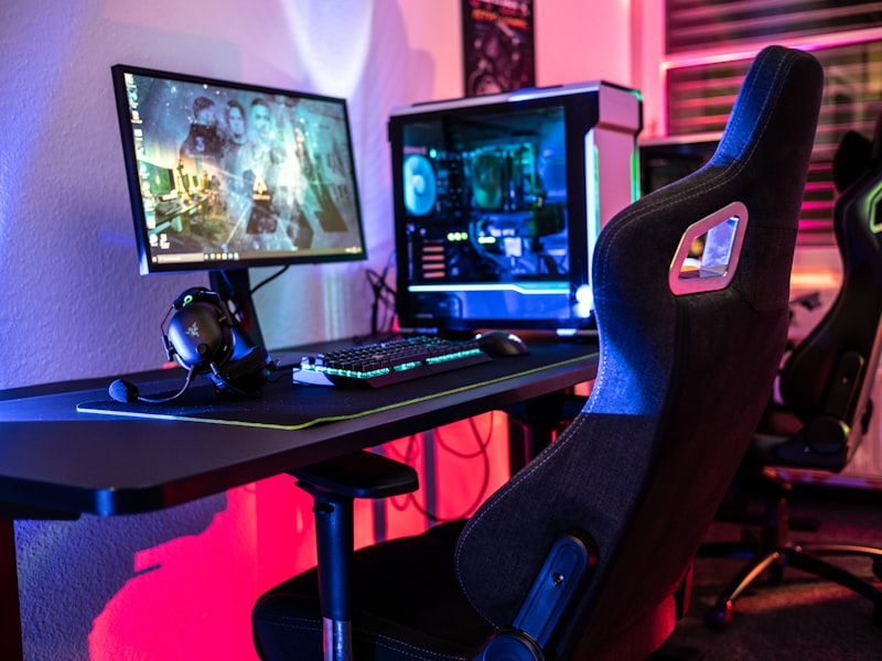 Gaming desk setup